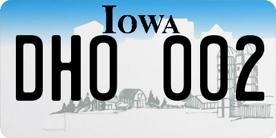 IA license plate DHO002