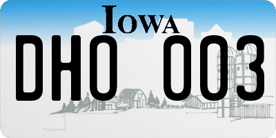 IA license plate DHO003