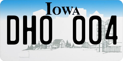 IA license plate DHO004