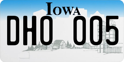 IA license plate DHO005