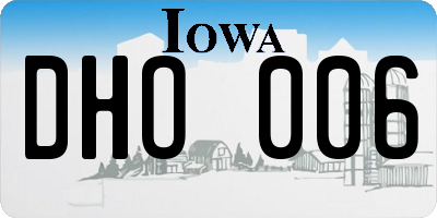 IA license plate DHO006