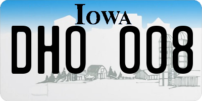 IA license plate DHO008