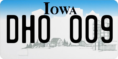 IA license plate DHO009