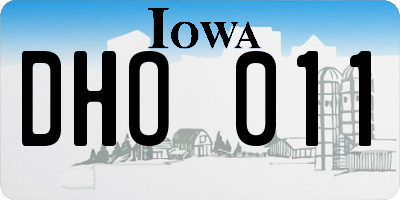 IA license plate DHO011