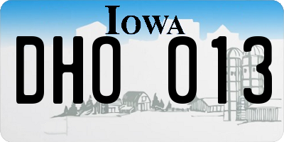 IA license plate DHO013