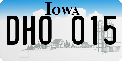 IA license plate DHO015