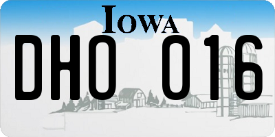 IA license plate DHO016