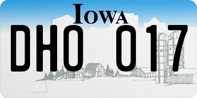 IA license plate DHO017