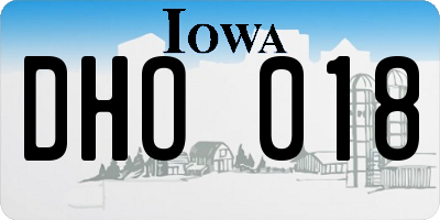 IA license plate DHO018