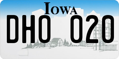 IA license plate DHO020