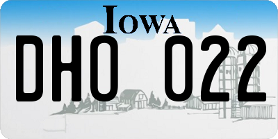 IA license plate DHO022