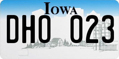 IA license plate DHO023