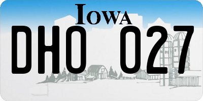 IA license plate DHO027