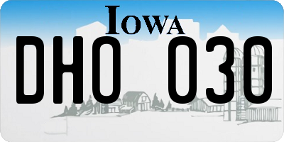 IA license plate DHO030