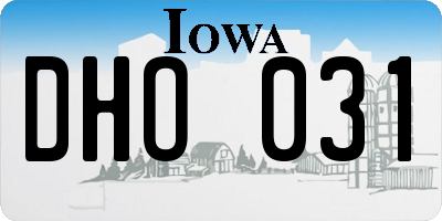 IA license plate DHO031