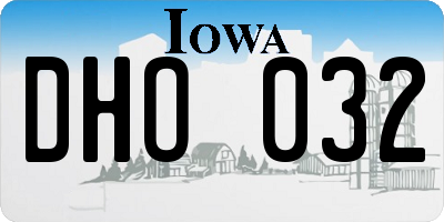 IA license plate DHO032