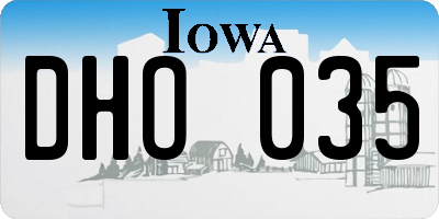 IA license plate DHO035