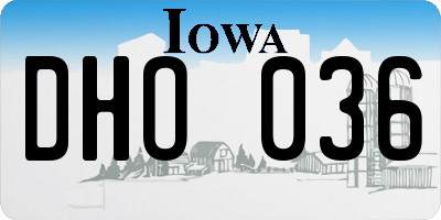 IA license plate DHO036