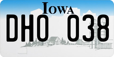 IA license plate DHO038