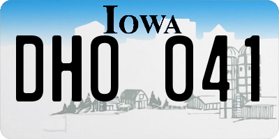 IA license plate DHO041