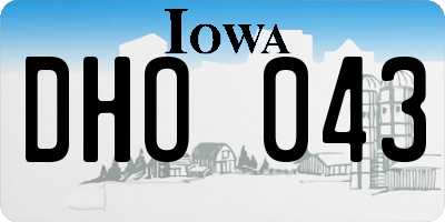 IA license plate DHO043