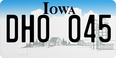 IA license plate DHO045