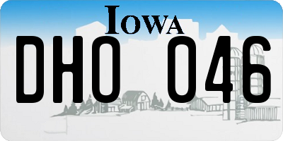 IA license plate DHO046