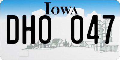 IA license plate DHO047