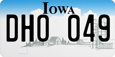 IA license plate DHO049