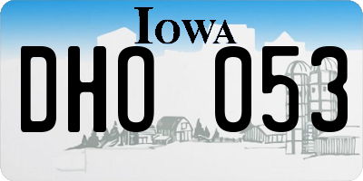 IA license plate DHO053