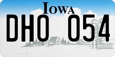 IA license plate DHO054