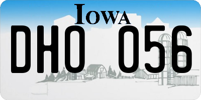 IA license plate DHO056