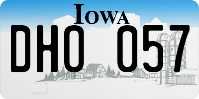 IA license plate DHO057