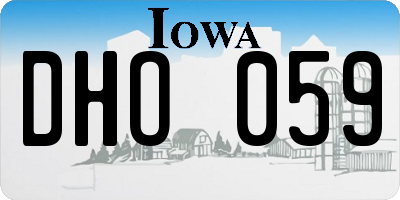 IA license plate DHO059