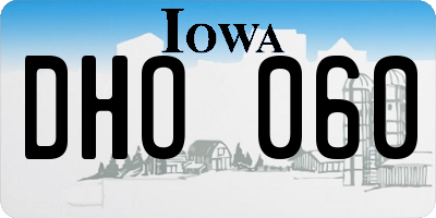 IA license plate DHO060