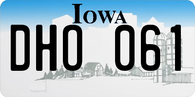 IA license plate DHO061