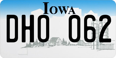 IA license plate DHO062