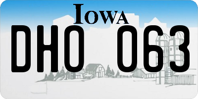 IA license plate DHO063