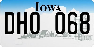 IA license plate DHO068