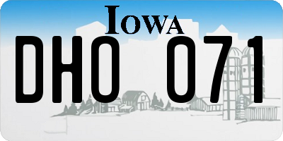 IA license plate DHO071