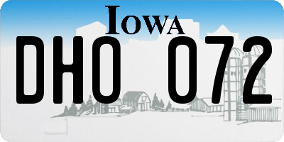 IA license plate DHO072