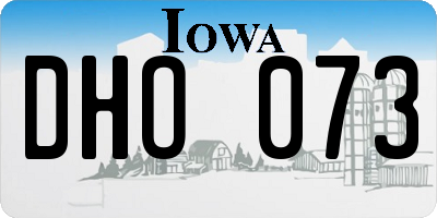 IA license plate DHO073