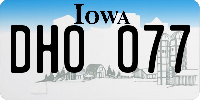 IA license plate DHO077