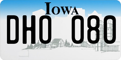 IA license plate DHO080