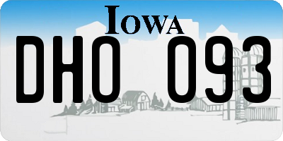 IA license plate DHO093