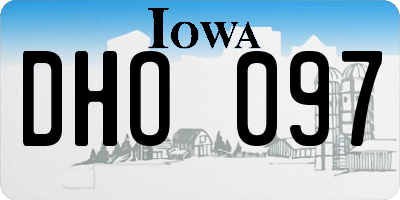 IA license plate DHO097