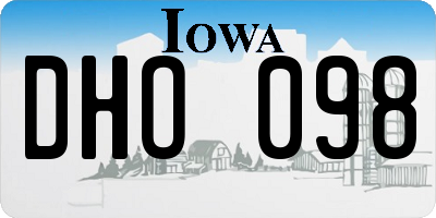 IA license plate DHO098