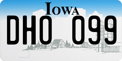 IA license plate DHO099