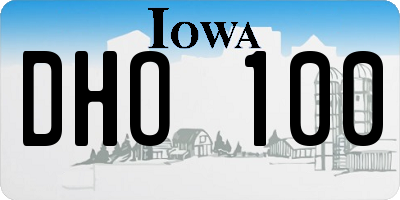 IA license plate DHO100