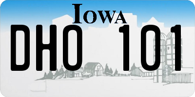 IA license plate DHO101